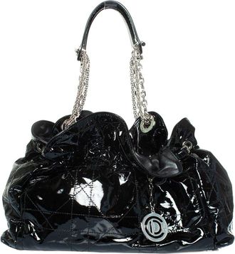 Dior Black Patent Leather Cannage Le Trente Shoulder Bag (Authentic Pre-Loved)