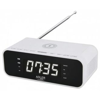 Adler Europe Ad 1192w Reloj Despertador Digital Blanco Con Cargador Inal&aacute;mbrico