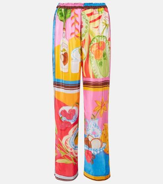Farm Rio Summer Picnic printed wide-leg pants
