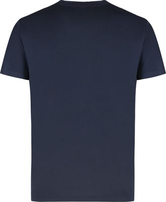 Emporio Armani Mens T-Shirt With Logo Blue Viscose T-Shirts And Polos