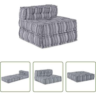 vidaXL vidaXL Design modulare - Divano Modulare a Fiori Stampa Grigia 70 x 70 x 56 cm Tessuto