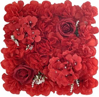OEM Fondo De Flores Artificiales De Seda, Panel De Pared De Flores Artificiales, 35 X 35 Cm, Ideal Para Decoraci&oacute;n De Fiestas Y El Hogar, Regalos De Navid