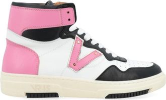 Via Roma 15 Schoenen, Dames, Veelkleurig, 36 EU, Leer, Midden Sneakers met Leren V-Detail