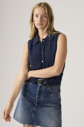 Levi's Top chaleco Supersoft Mini Ruffle - Mujer - XS - Azul / Navy Blazer