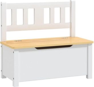 vidaXL Vidaxl - Children Storage Bench White and Beige 60x30x55 cm mdf