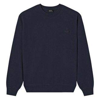 A.P.C. Sweatshirts, male, Blue, Size: L Crewneck Sweatshirt