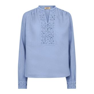 Mos Mosh Pleat Shirt - female - MOS MOSH - Blouses - Blue - S - Blouses & Shirts