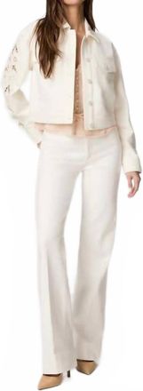 Paige Michele Embroidered Floral Jacket In Ecru
