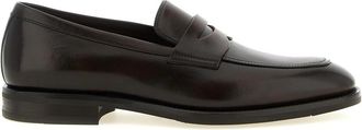 Santoni Gregor Penny Loafer - Heren - Loafers - Zwart - 41 EU - Leer - Schoenen
