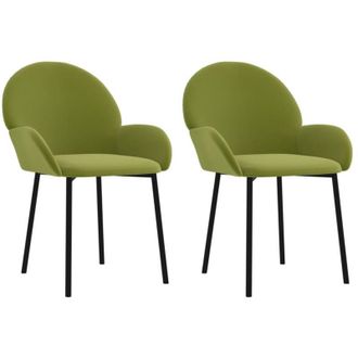 Nova Sillas De Comedor 2 Unidades Terciopelo Verde Claro Vidaxl