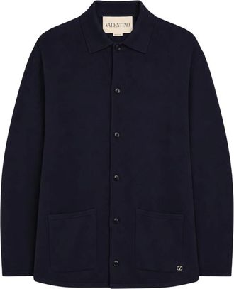 Valentino Truien & Vesten, Heren, Blauw, M, Wol, Vlogo Signature Wol Cardigan