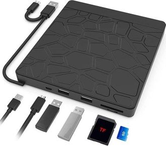 OEM Unidad Externa De Cd/dvd. Adecuada Para Port&aacute;tiles: Grabadora De Dvd Externa Con Lector De Tarjetas Sd/tf Usb 3.0 Tipo-c Y Puertos Usb. Unidad Ex