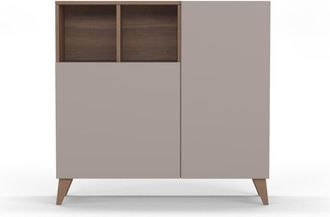 HERDASA Zapatero melamina nogal puertas arena 87x90x27 cm