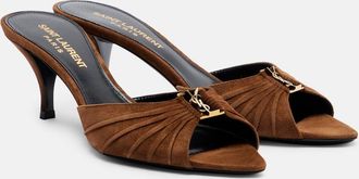 Saint Laurent Babylone Cassandre suede mules