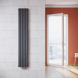 Elegant Lighting Elegant - Radiadores De Agua Caliente 1800 X 308 Mm,radiador De Sal&oacute;n Potencia 536 W,doble Capa Vertical,conexiones Centrales G 1/2 - Antracita