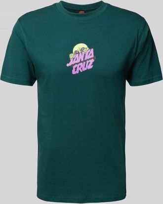 Santa Cruz T-Shirt mit Label-Print und Rundhalsausschnitt in Petrol, Größe XL