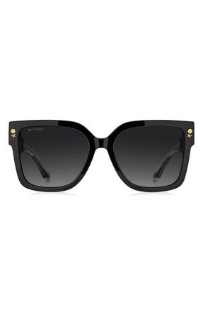 Etro 57mm Square Sunglasses in Black/Dark Grey Sf at Nordstrom