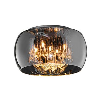 Trio Vapore Plaf&oacute;n Cristal Cromado Y Colgantes &Oslash;40 Cm Lighting