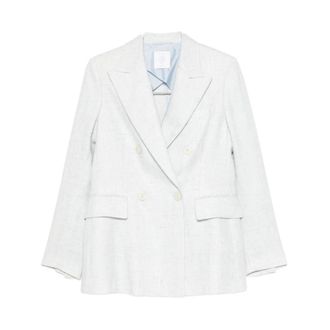Eleventy Jassen, Dames, Blauw, XL, Denim, Denim blazer