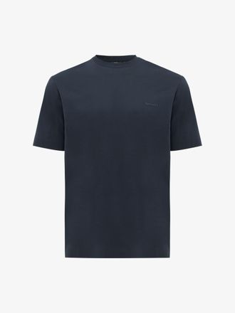 Genti Gemerceriseerd T-shirt | Donkerblauw