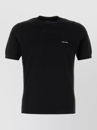 Prada cotton crew neck short sleeve sweater