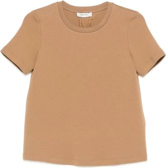 Max Mara Tops, Dames, Bruin, M, Katoen, Bruine Crew Neck T-Shirt