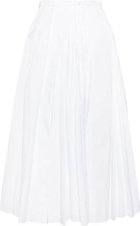 Jil Sander pleated skirt - women - Cotton/Cotton - 32 - White