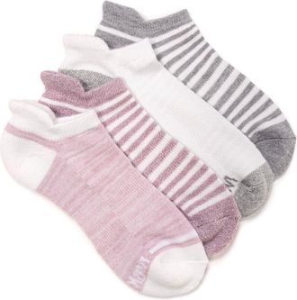 Muk Luks Womens Dream Step Sporty Low Cut Ankle Socks, 4 Pair Pack in Grey/purple at Nordstrom