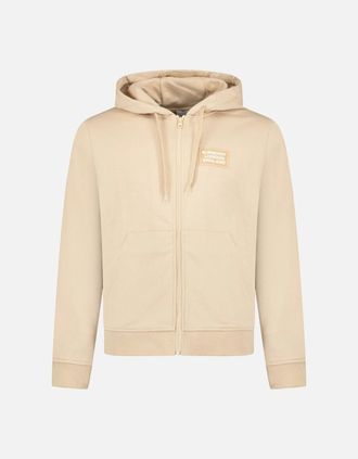 Burberry Womens Burberry Keira Logo Hoodie Zip Sweatshirt Beige - Cream - Size: 10/8