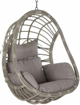 DKD Home Decor Sedia da giardino sospesa DKD Home Decor 90 x 70 x 110 cm Grigio rattan sintetico Alluminio (92 x 70 x 113 cm)