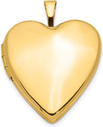 Diamond2Deal 14k Yellow Gold Polished Plain 20mm Heart Locket