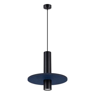 Sollux Lighting L&aacute;mpara colgante azul marino/negro fieltro/acero alt. 126 cm