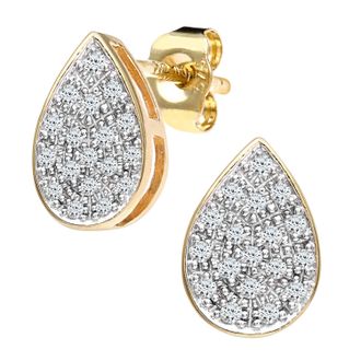 Diamant L'éternel Womens 9ct Yellow Gold Ladies 15pt Diamond Earrings - One Size