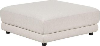 Beliani Otomana cuadrada reposapiés tapizado en tela blanco crema alcochado poliester