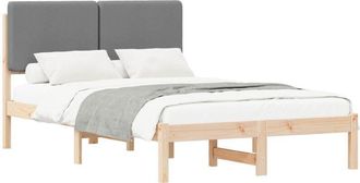 vidaXL Estructura De Cama Con Cabecera Tapizada Gris Claro Vidaxl