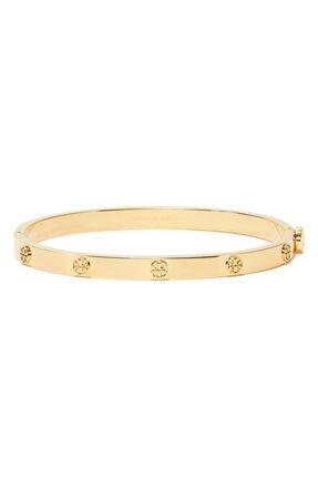 Tory Burch Thin Icon Hinge Bracelet in Tory Gold at Nordstrom, Size Medium