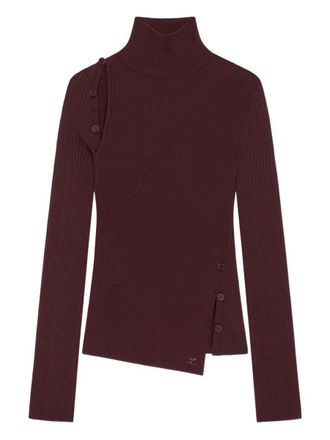 Courrèges Oblique Butonned Mockneck Sweater