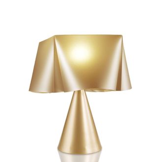 Linea Zero L&aacute;mpara De Mesa Cono Oro Nuevo En Pl&aacute;stico Cm. 28x32h