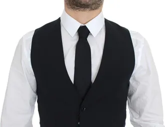 Dolce & Gabbana Wool Formal Dress Vest - Navy