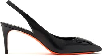 Santoni Schoenen, Dames, Zwart, 36 1/2 EU, Elegant Slingback Pumps