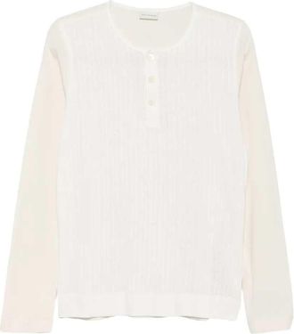 Dries Van Noten T-shirt met lange mouwen en knopen