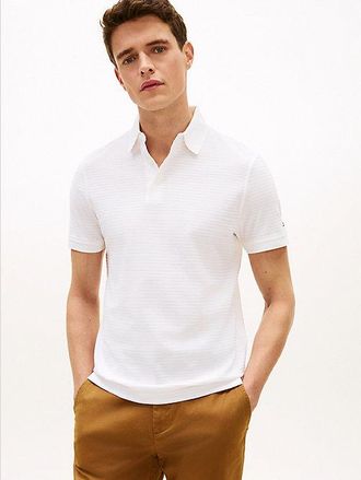 Tommy Hilfiger Smart Casual Regular Fit Textured Stripe Polo Shirt