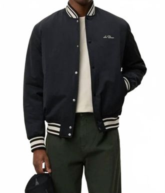 Les Deux Varsity Tech Jacket In Black-Violet