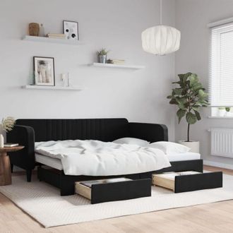 vidaXL Furniture Limited - Sof&aacute; Cama Nido Con Cajones Terciopelo Negro