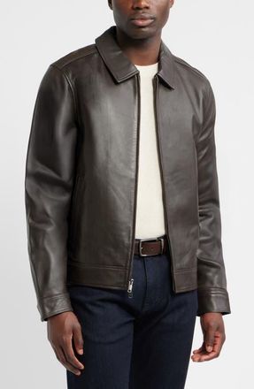 Nordstrom Leather Jacket in Brown Dark at Nordstrom, Size Xx-Large