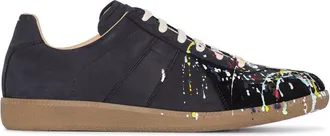 Maison Margiela Black Replica Drop Leather Sneakers