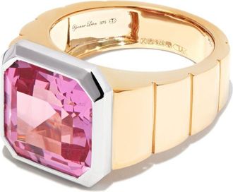 Yvonne Léon 9K Yellow Gold Chevaliere Princesse Corundum Signet Ring - Mens - 9kt Yellow Gold