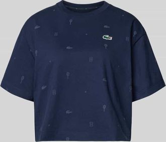 Lacoste Sport Oversized T-Shirt aus Baumwoll-Mix in Dunkelblau, Gr&ouml;&szlig;e 34