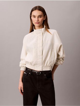 Calvin Klein Jeans Calvin Klein Womens Emblem Logo Jacquard Windbreaker - White - XL