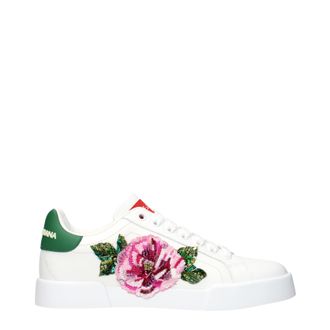 Dolce & Gabbana Dolce&Gabbana Portofino Light Damens Sneakers Weiß/Grünes Leder